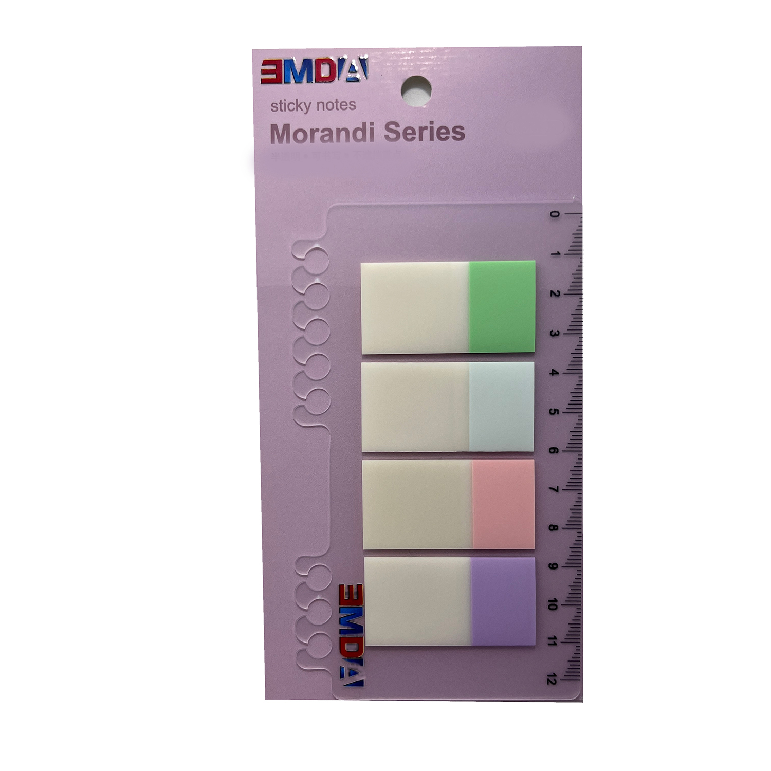 Factory custom 4 colors plastic office self adhesive memo pad stationery pastel pet transparent sticky notesticky notes set